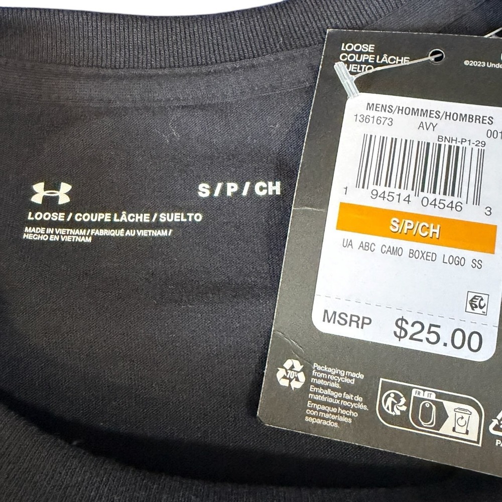 Under Armour Graphic Logo Tee Black Athleisure Streetwear Gym Y2K Sport SZ S - Picture 3 of 7